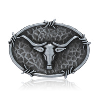 Barbed Wire &amp; Longhorn Buckle