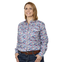 Womens Abbey Print Workshirt, Blue Butterflies