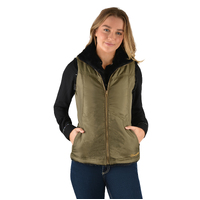 Womens Carrie Reversible Vest, Olive/Black