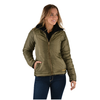 Womens Carrie Reversible Jacket, Olive/Black