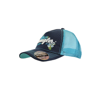 Kids Cleo Trucker Cap, Navy/Aqua