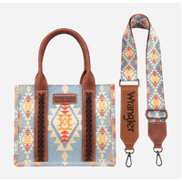 Southwestern Crossbody Bag, Blue/Tan