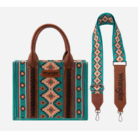Southwestern Crossbody Bag, Turquoise/Tan