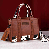 Cow Print Crossbody Bag, Dark Tan