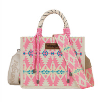 Southwestern Rope Handle Crossbody Bag, Pink