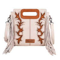 Dallas Fringe Clutch Bag, Beige