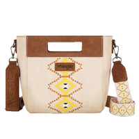 Inez Embroidery Clutch Bag, Natural