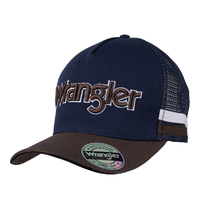 Ralph High Profile Trucker Cap, Navy/Dark Tan
