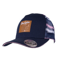 Elise High Profile Ponytail Trucker Cap. Navy