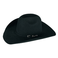 Landon Wool Felt Western Hat, Black