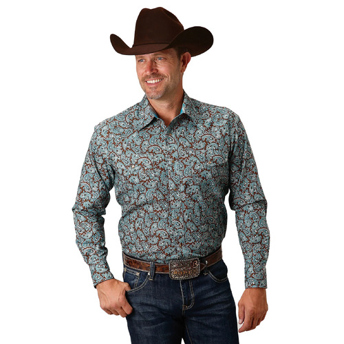 Mens Amarillo Chocolate Paisley Shirt [Size: S]