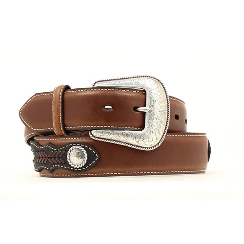 Oval Concho Belt, Brown [Size: 44"]