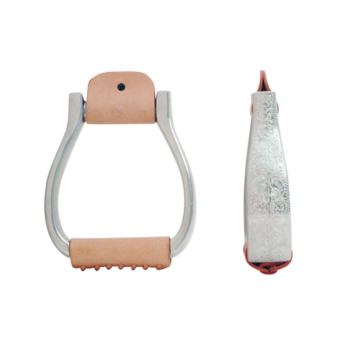 Aluminum Stirrups, Engraved  2" Visalia