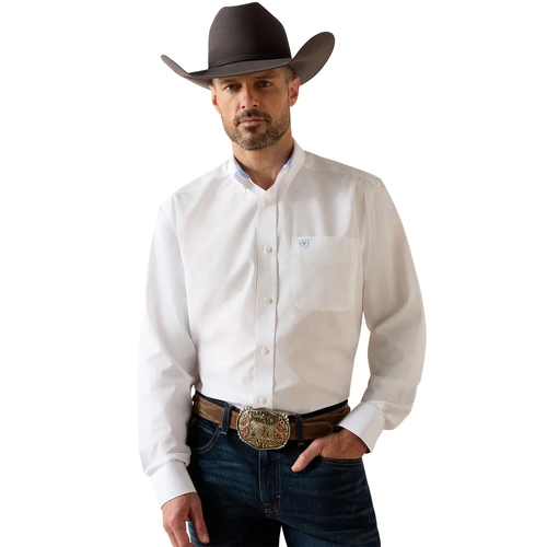 Ariat Mens Sold White Wrinkle Free Shirt [Size: M] - main image