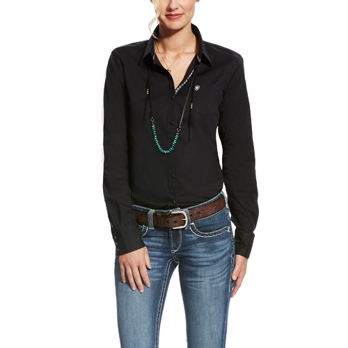 Ariat Womens Kirby Stretch Shirt, Black [Size: S] - main image
