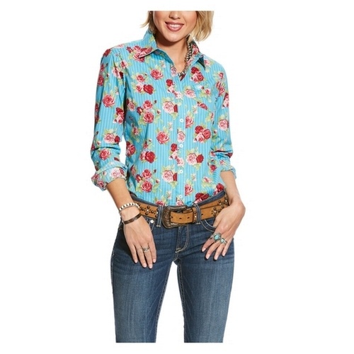 Womens Kirby Stretch Shirt, Rose Print [Size: S]