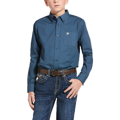 Boys Jennersville Marine Blue Shirt [Size: XS]