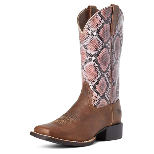 Womens Round Up WST, Pink Snake [Size: 10] [Width: B]
