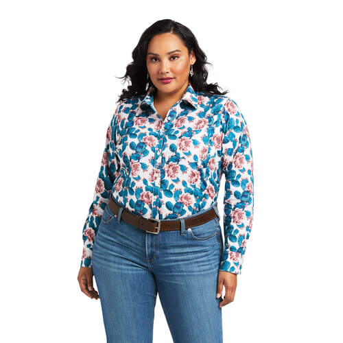 Womens Kirby Stretch Shirt, Hibiscus Cactus [Size: S]