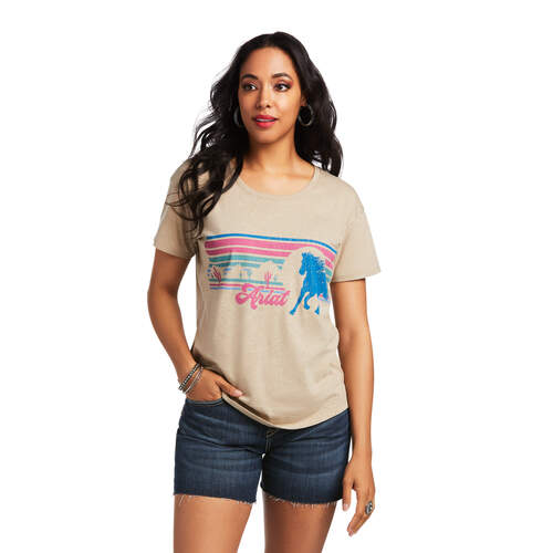 Womens Desert Wild Tee, Oatmeal [Size: L]