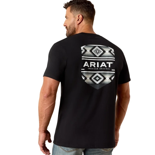 Ariat Mens Canyon Aztec Shield Classic Fit T-Shirt, Black [Size: M] - main image