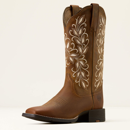 Ariat Womens Round Up Holly Wide Square Toe Western Boots [Size: 10] [Width: B] - main image