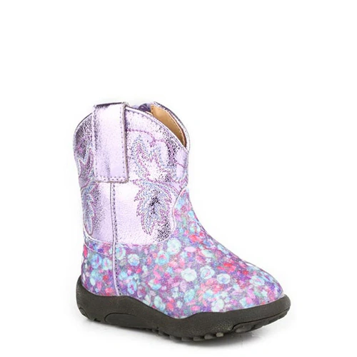 Roper Infant Cowbaby Glitter Bloom Boots, Purple [Size: 4 (9-12months)] - main image