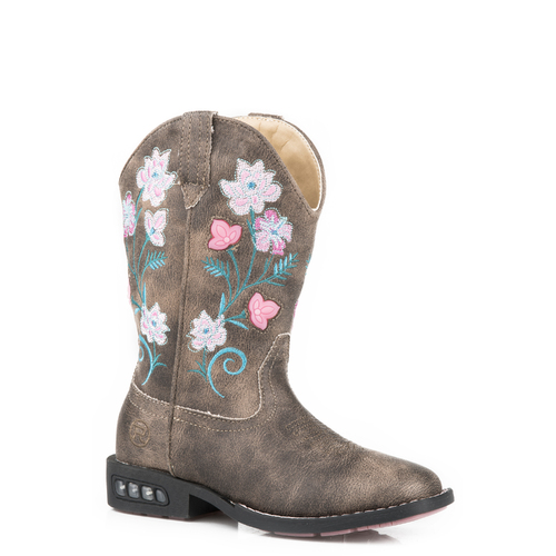 Kids Dazzle Floral Light Boots [Size: 3]