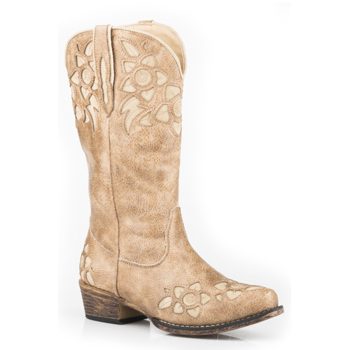 Womens Riley Blooms, Tan [Size: 6]