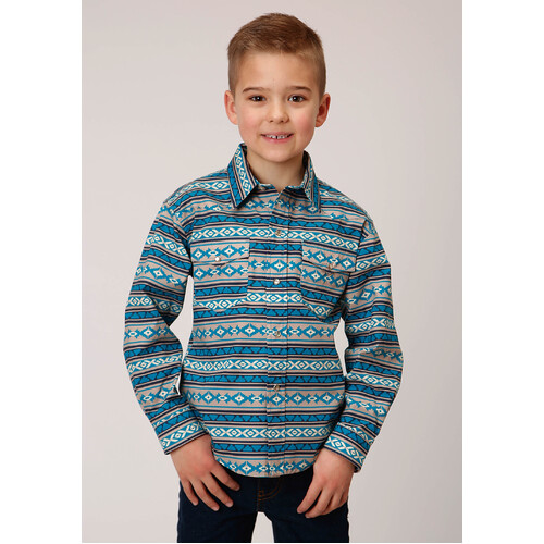 Boys West Made Aztec Shirt [Size: XL]