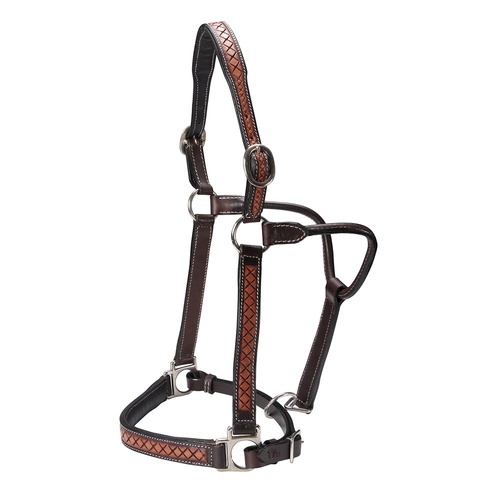 Fort Worth Leather Halter - Diamond Pattern [Size: Cob] - main image