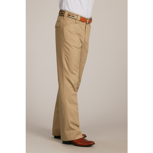 Cotton Snap Dress Pants, Beige - Circle S