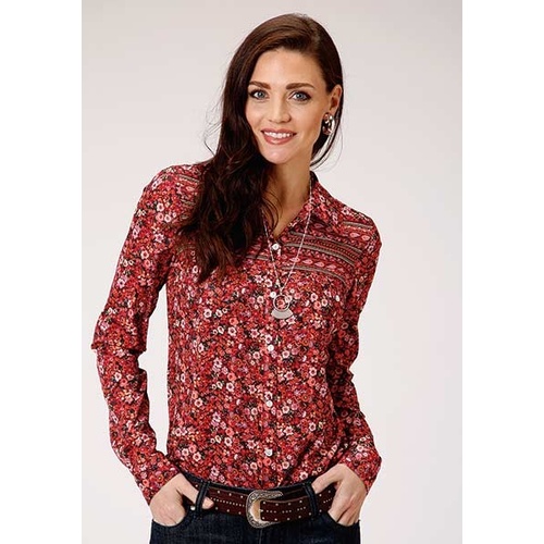 Womens Five Star Floral Border Shirt [Size: XS]