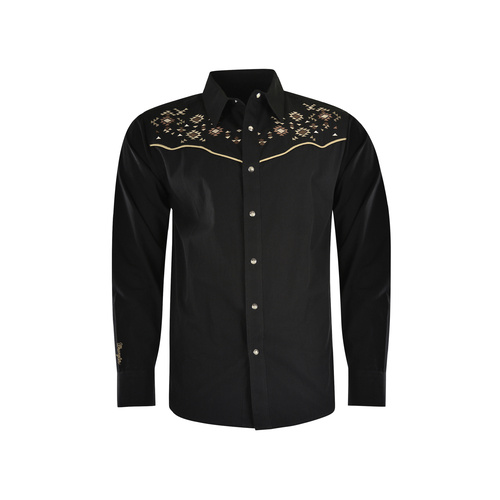 Mens Aztec Embroidered Shirt [Size: S]