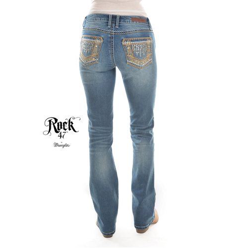 Womens Rock 47 Jeans, True Blue [Waist Size: 24"] [Leg Length: 34"]