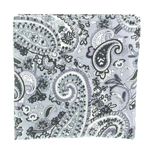 Wild Rag 100% Silk, Grey Paisley
