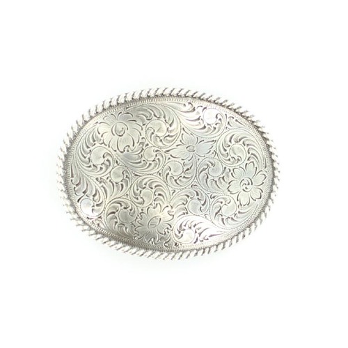 Silver Scroll Engraved Buckle