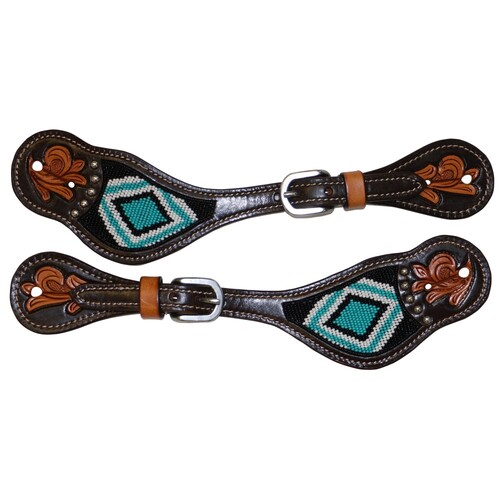 Turquoise Beaded Spur Straps