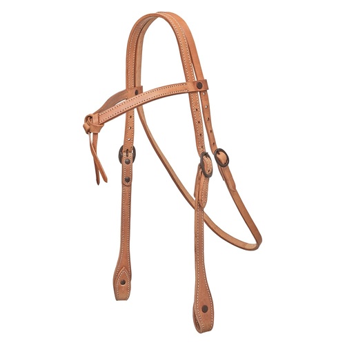 Texas-Tack Knotted Brow Headstall, Light Tan - main image