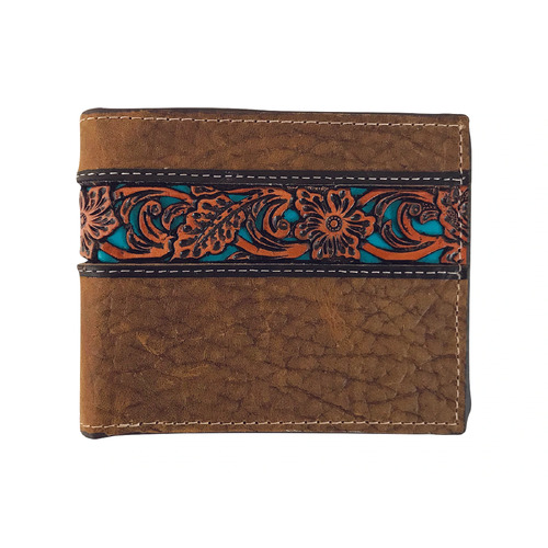 Bi-Fold Wallet, Underlay Tooled Leather