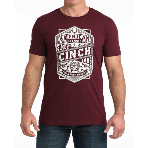 Cinch Mens American Classic T-Shirt, Burgundy [Size: S] - main image
