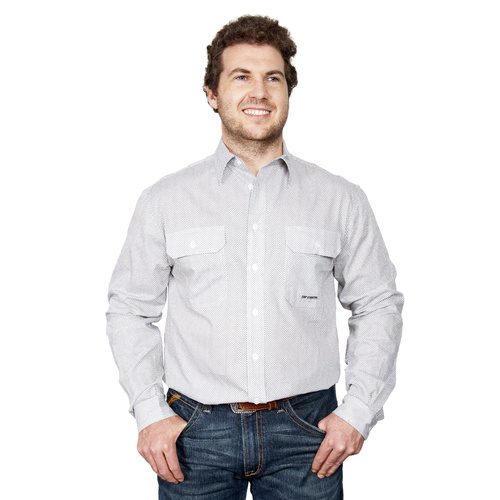 Mens Austin Print Shirt, White Spots [Size: S]
