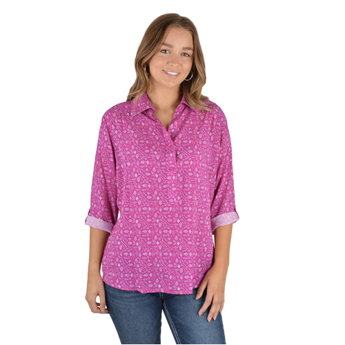 Womens Callie Print 3/4 Shirt [Size: 10]