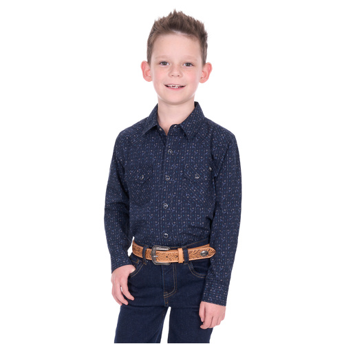 Pure Western Boys Marc Print Western Long Sleeve Shirt [Size: 6] - main image