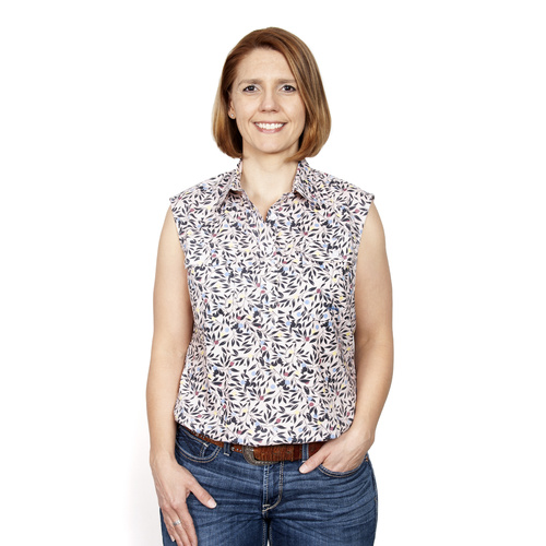 Womens Lily Sleeveless Shirt, Pink Leaves [Size: 12]